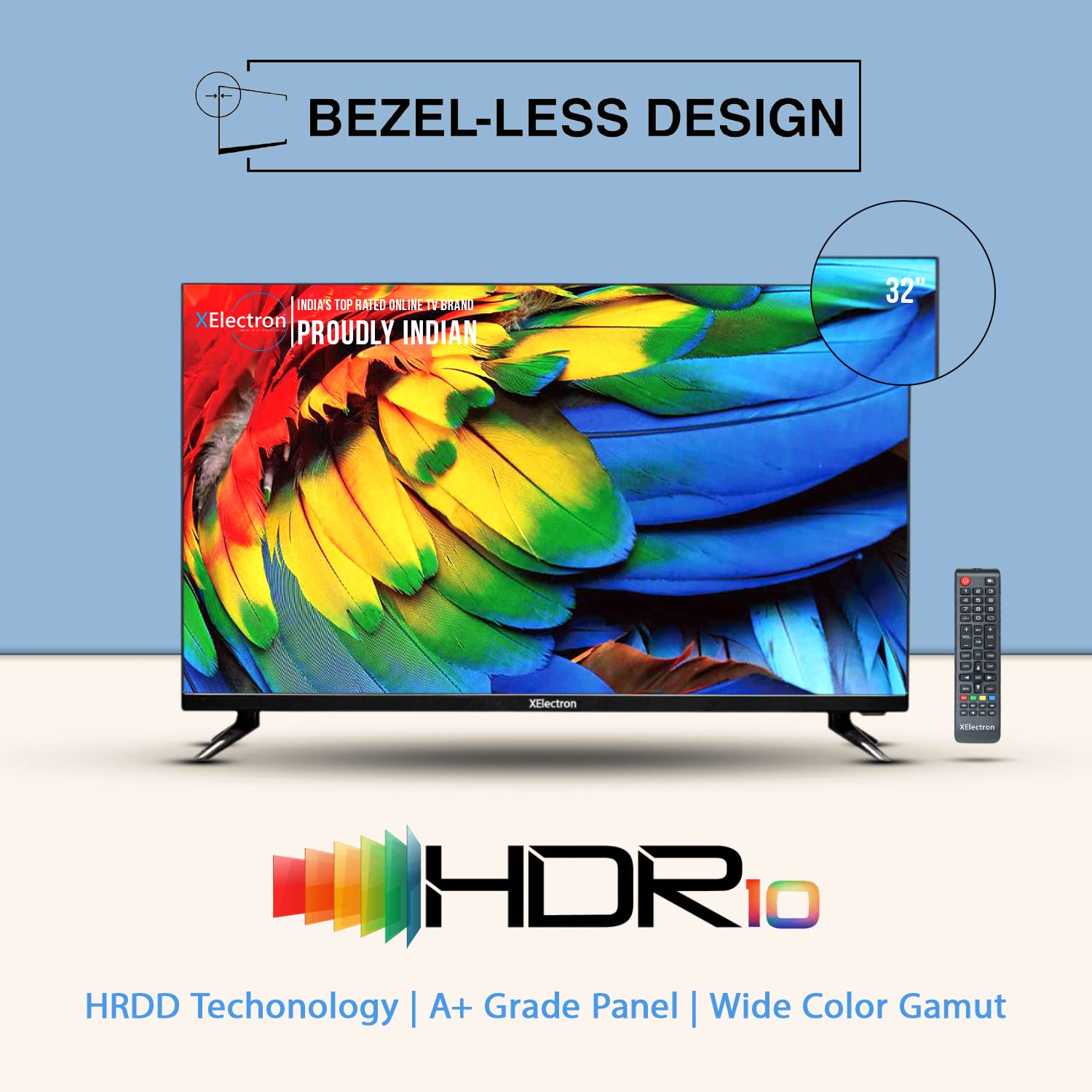 XElectron 32 Inch (80 cm) Slim Bezel HD Ready LED TV with Powerful Speakers 32STV (Black) alternate