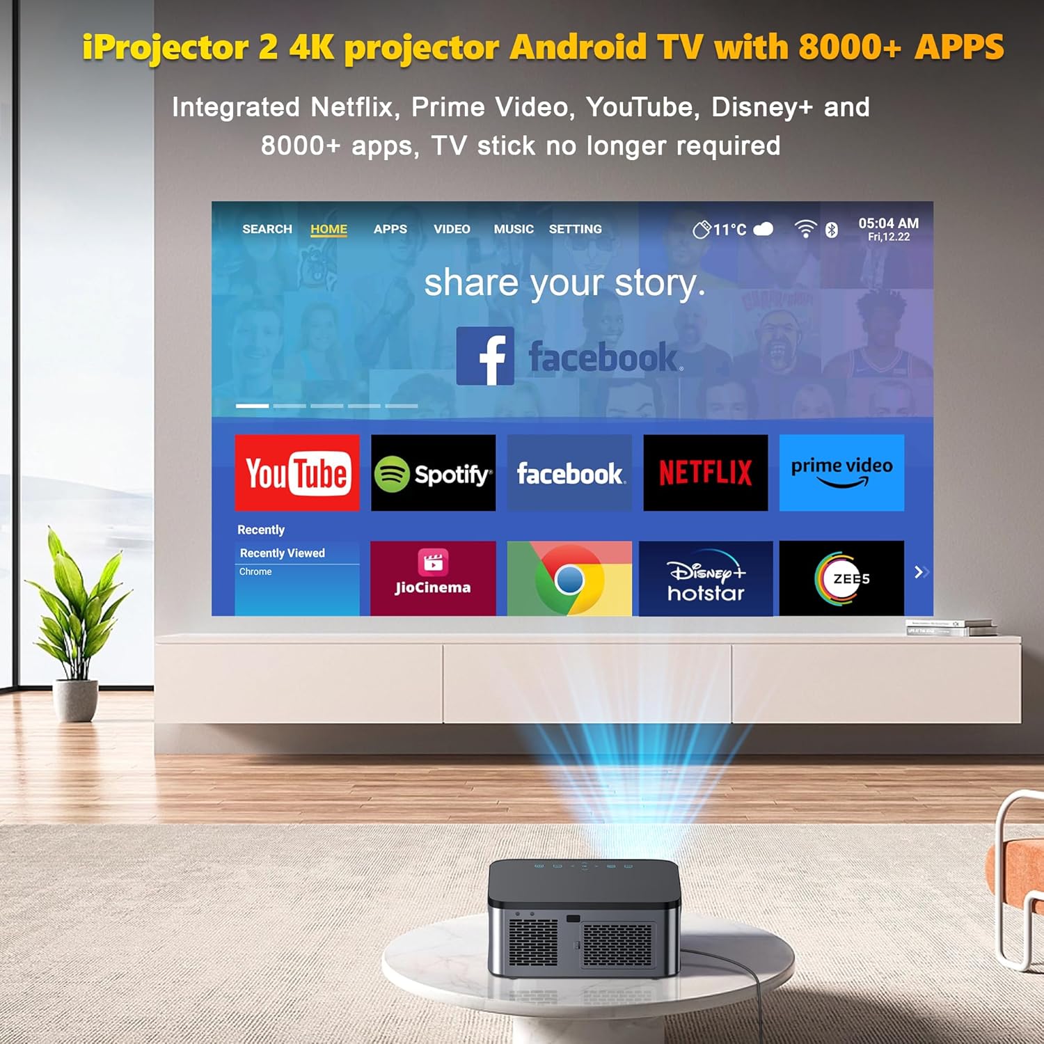 XElectron iProjector 2 Plus Auto Focus Auto Keystone Smart Projector feature 6