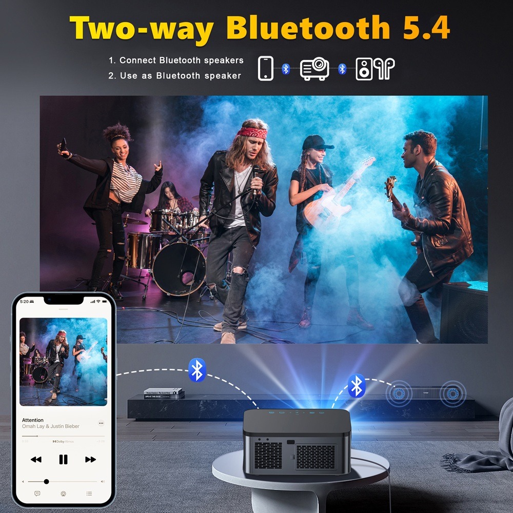 XElectron iProjector 2 Plus Auto Focus Auto Keystone Smart Projector alternate view