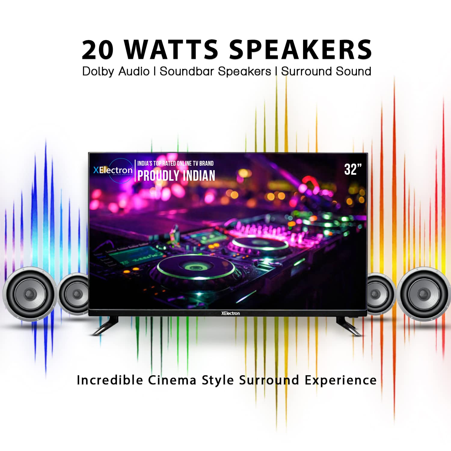 XElectron 32 Inch (80 cm) Slim Bezel HD Ready LED TV with Powerful Speakers 32STV (Black) feature 4