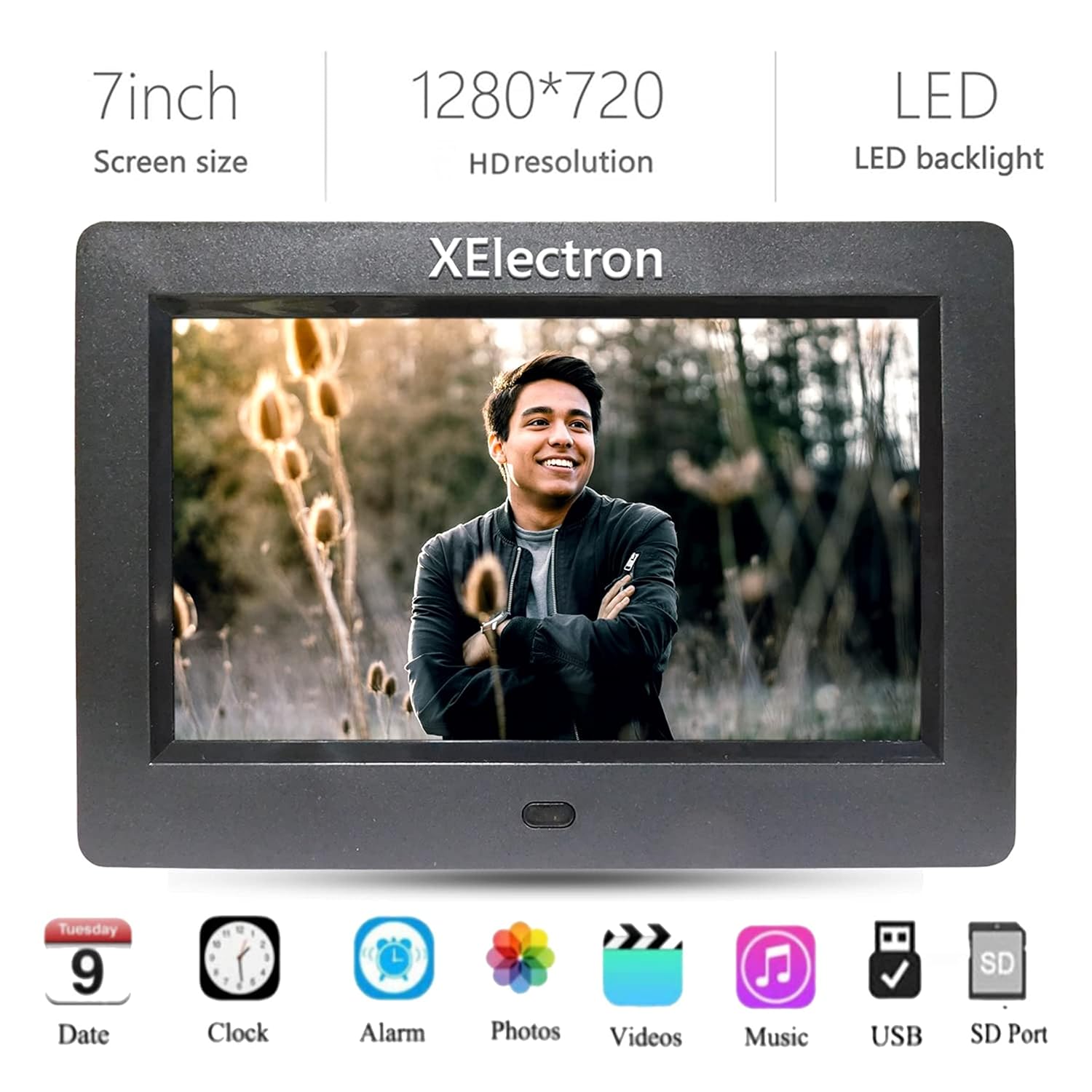 XElectron 7 Inch Digital Photo Frame with HD Display, 2GB RAM, 180° Wide Angle View feature 4
