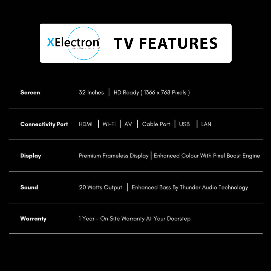 XElectron 32 Inch (80 cm) HD Ready Smart Android LED TV with Built-in Soundbar feature 4
