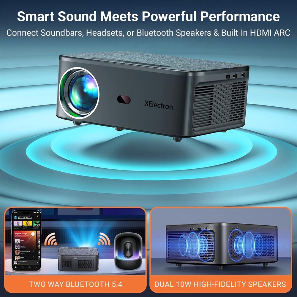 XElectron iProjector 1 Plus Digital Focus Auto Keystone Smart Projector alternate