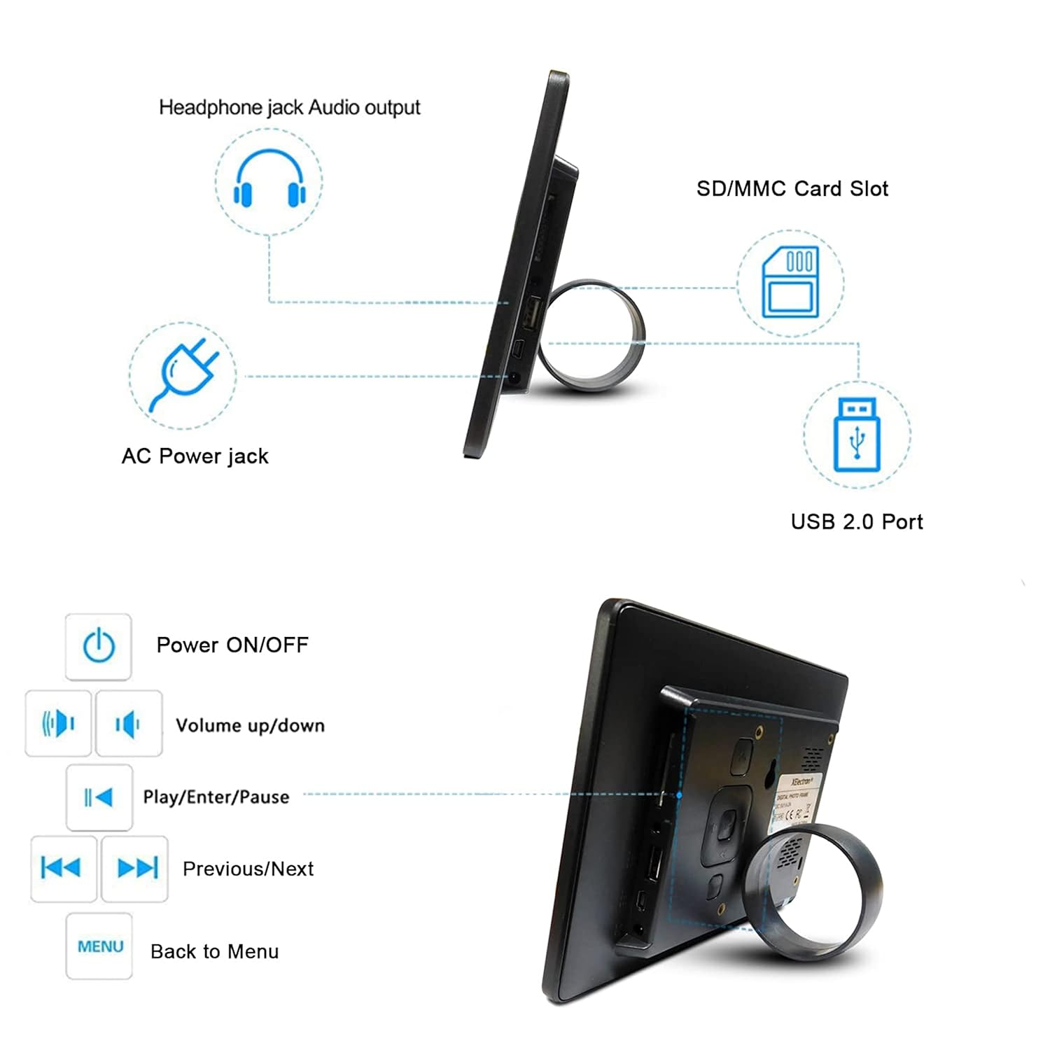 XElectron 7 Inch Digital Photo Frame with HD Display, 2GB RAM, 180° Wide Angle View feature 6