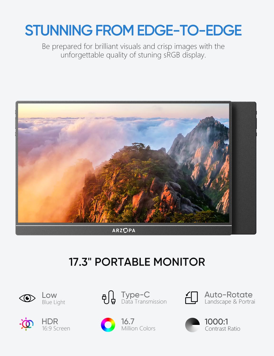 ARZOPA 17.3” Portable Monitor feature 2