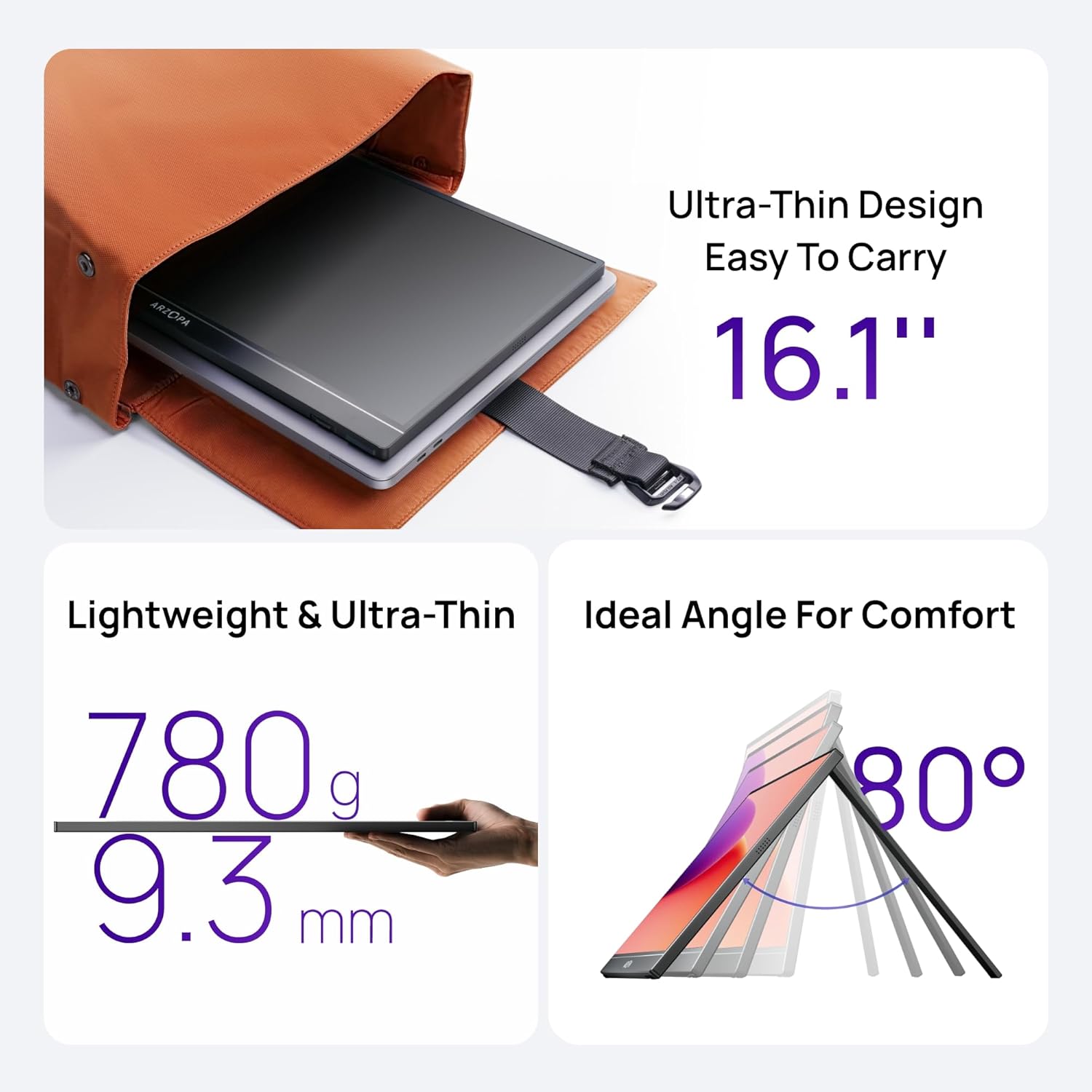 ARZOPA 16.1” FHD 1080P Portable Monitor feature 3