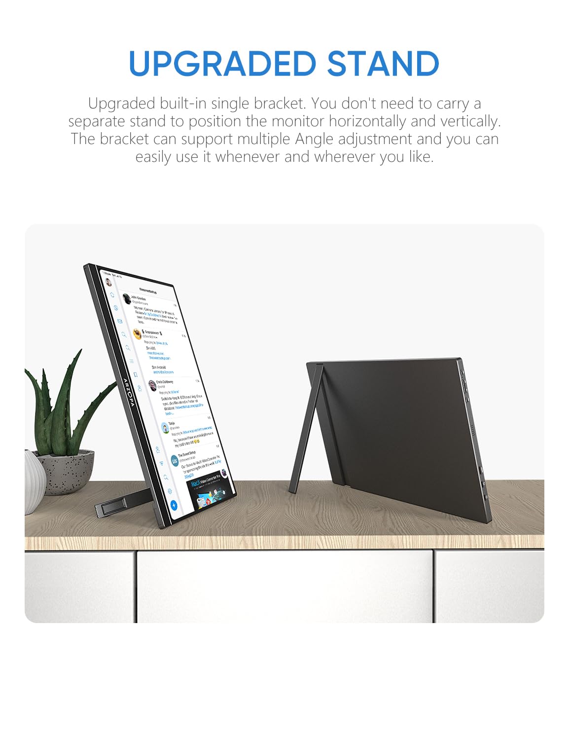 Arzopa 15.6 inch IPS FHD HDR 1080P Resolution 100% SRGB 300 Nits Portable Monitor feature 2