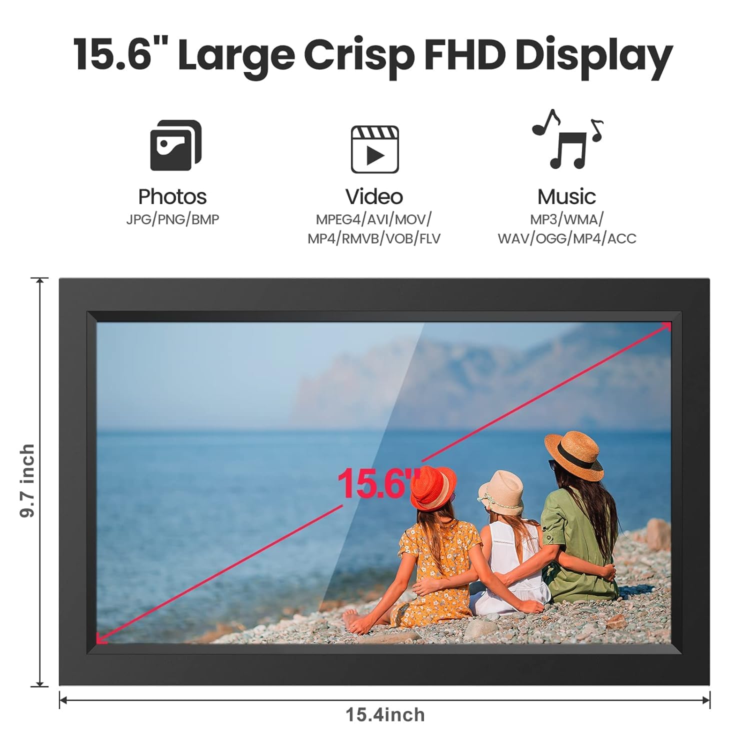 XElectron 15.6 Inch Large Digital Picture Frame, WiFi Digital Photo Frame feature 5