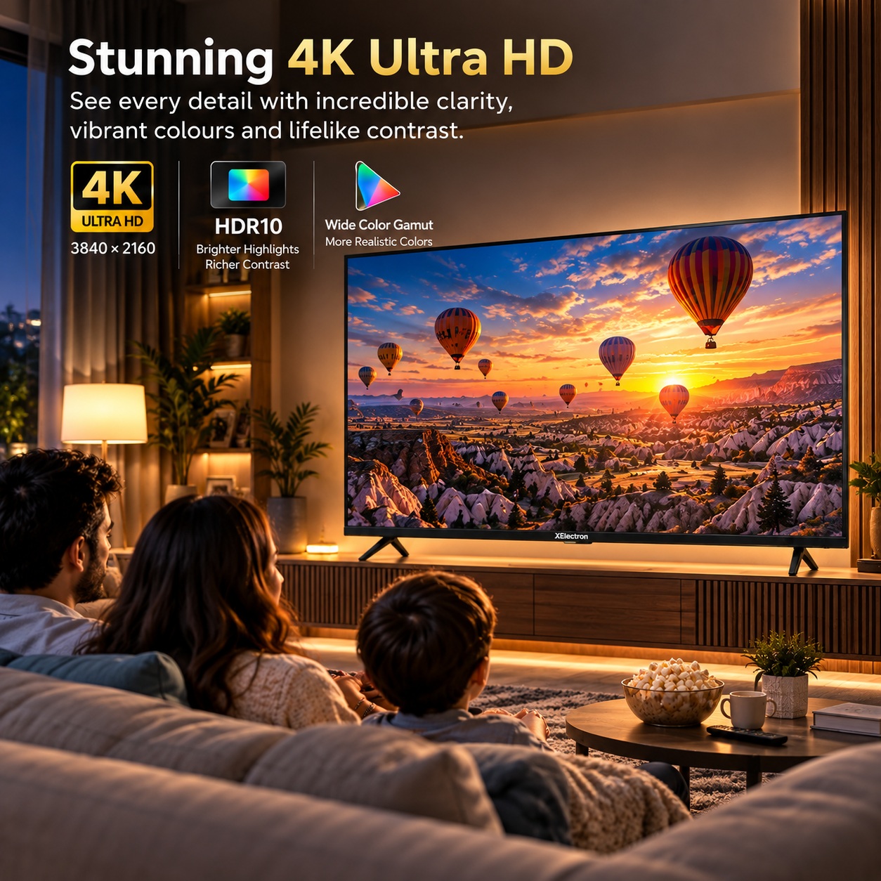 XElectron 50 Inch (110 cm) Techno Series 4K Ultra HD LED Smart Google TV 55GTV (Black) feature 3