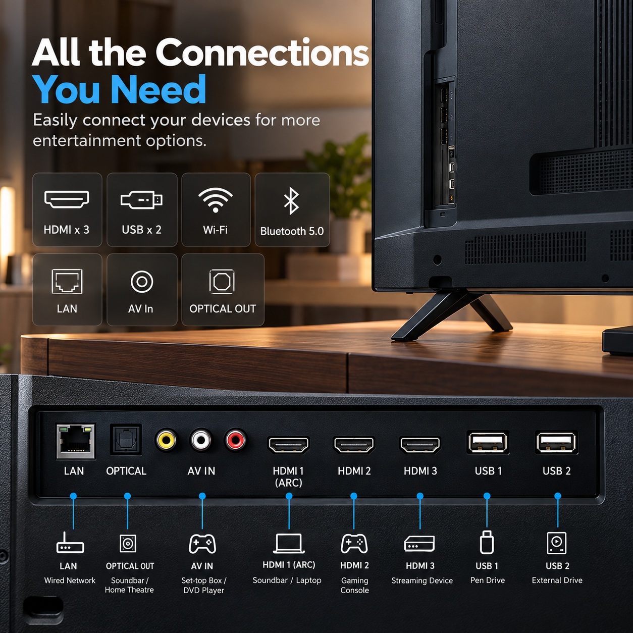XElectron 50 Inch (110 cm) Techno Series 4K Ultra HD LED Smart Google TV 55GTV (Black) feature 6