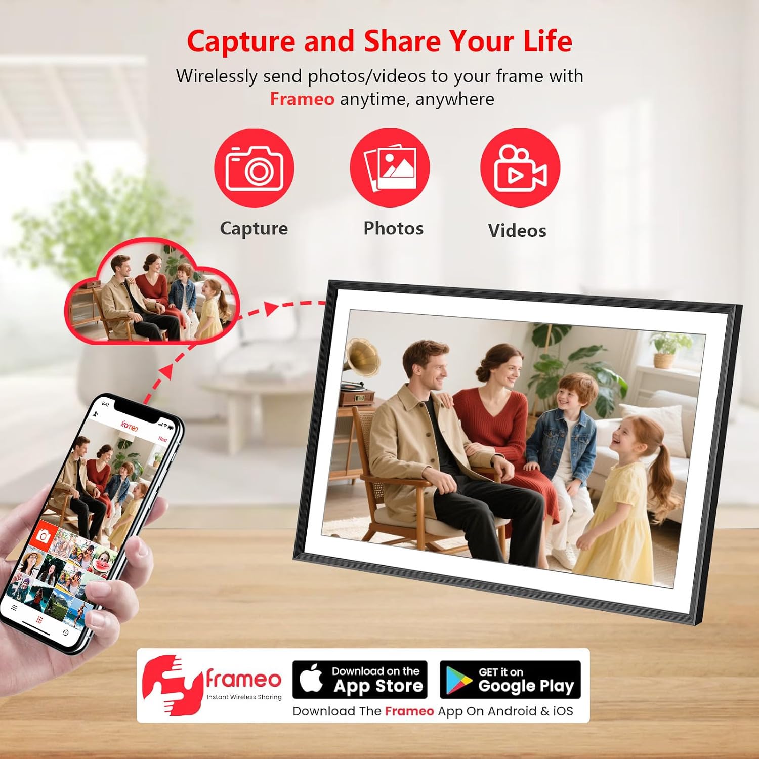 XElectron 15.6 Inch Large Digital Photo Frame, Easy to Share via Frameo App feature 4