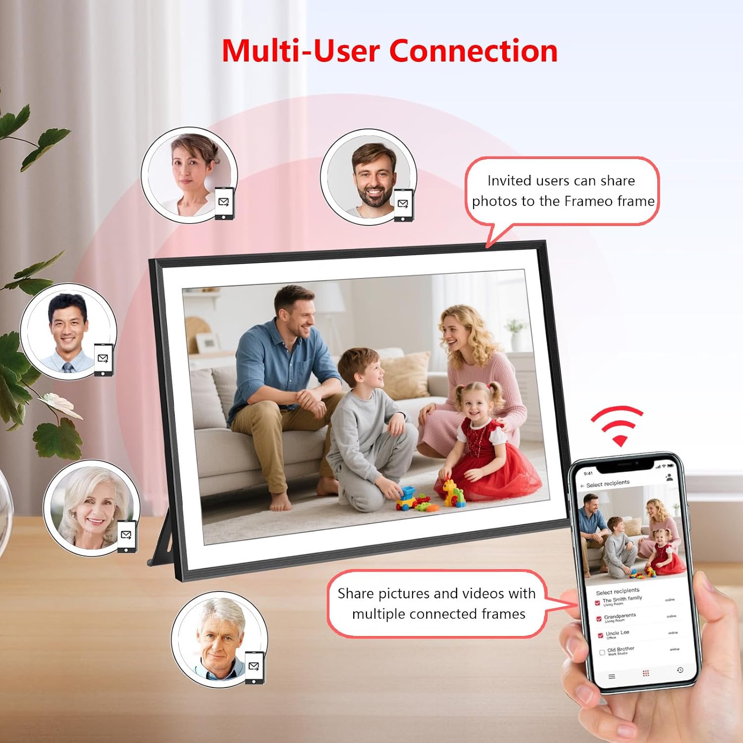 XElectron 15.6 Inch Large Digital Photo Frame, Easy to Share via Frameo App feature 3