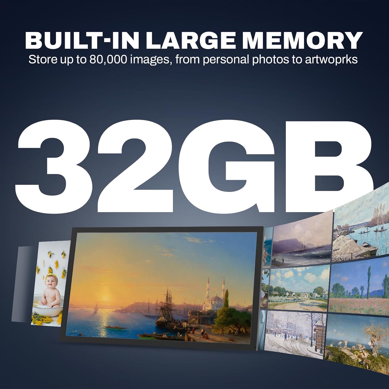XElectron 21.5 Inch Large Digital Photo Frame, Easy to Share via Frameo App alternate