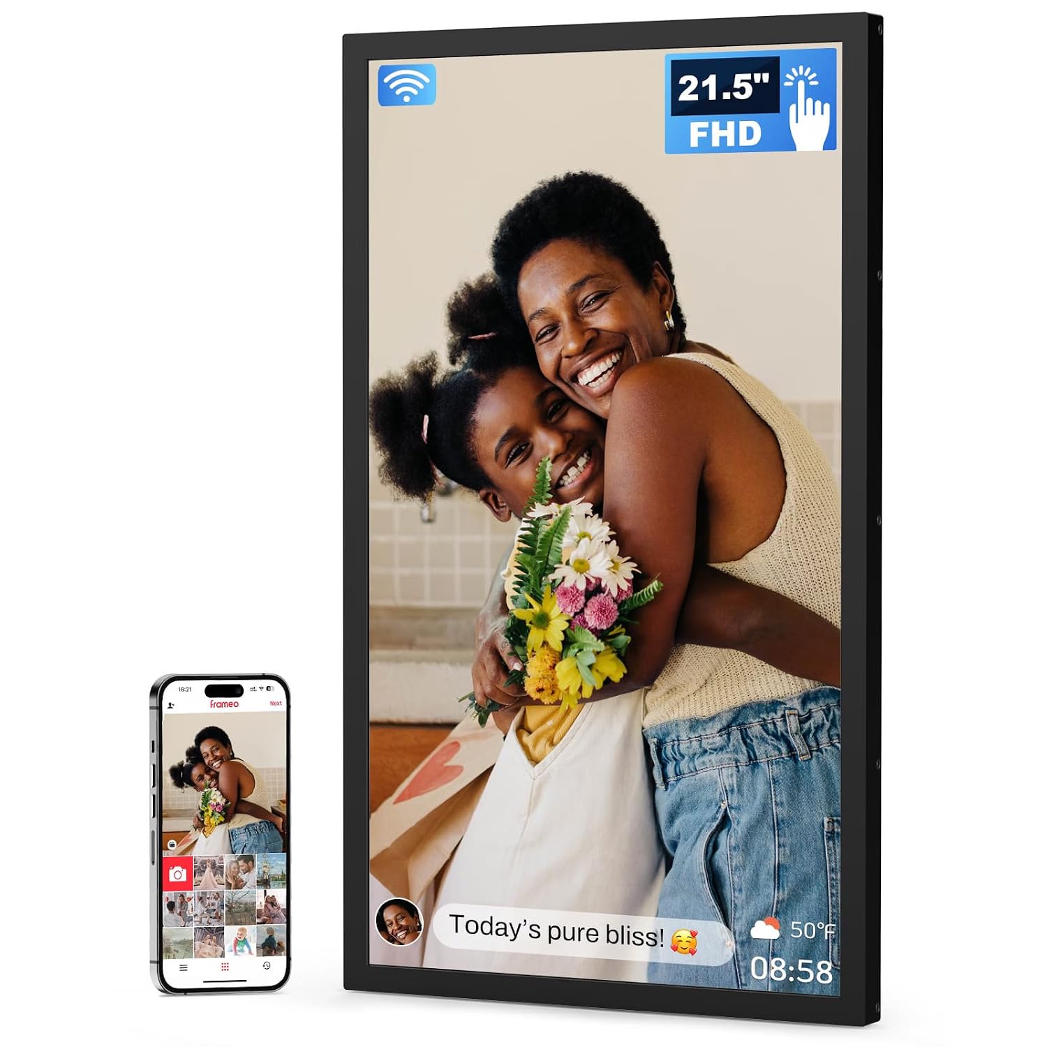 XElectron 21.5 Inch Large Digital Photo Frame, Easy to Share via Frameo App