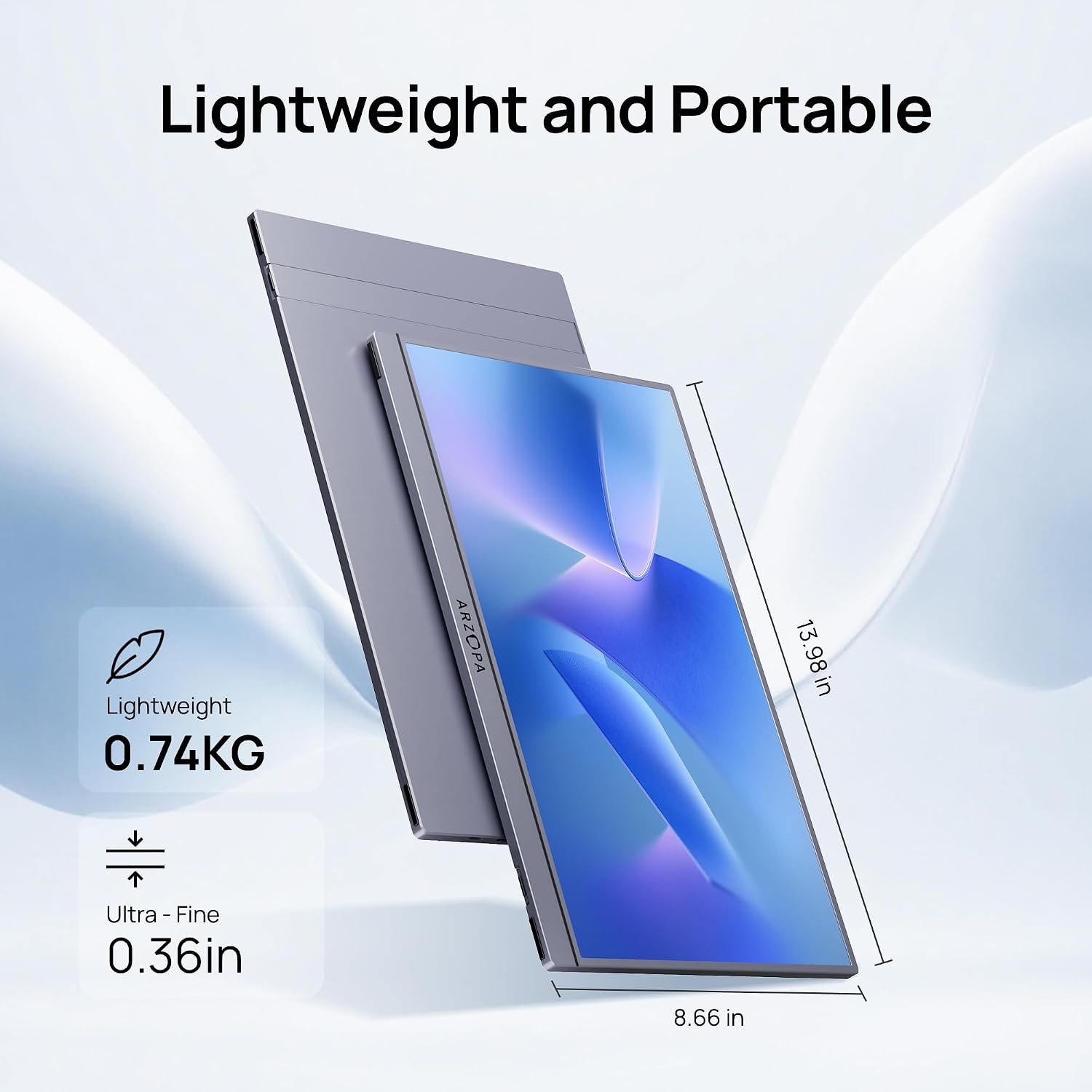 Arzopa A1 Pro 15.6 inch IPS FHD HDR 1080P Resolution 100% SRGB 300 Nits Portable Monitor feature 2