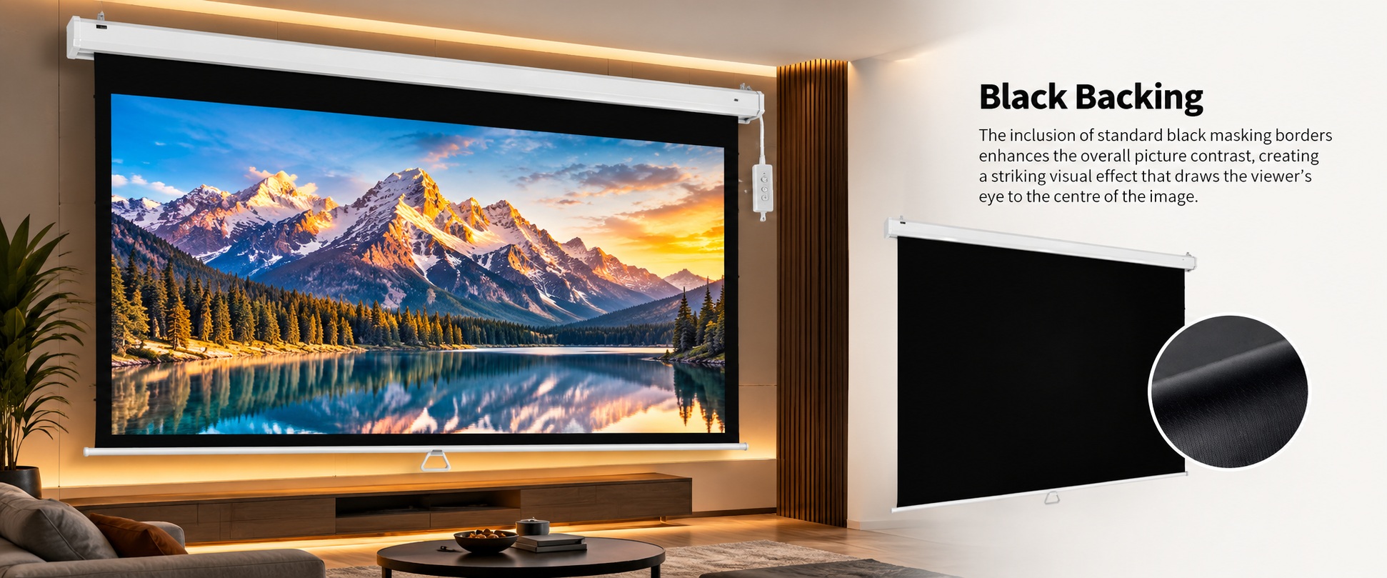 XElectron 150 Inches Motorized Projector Screen | Electric Projection Screen | Home Theatre Screen | with Remote Control (150 Inch, 4:3 Ratio) showcase banner 2