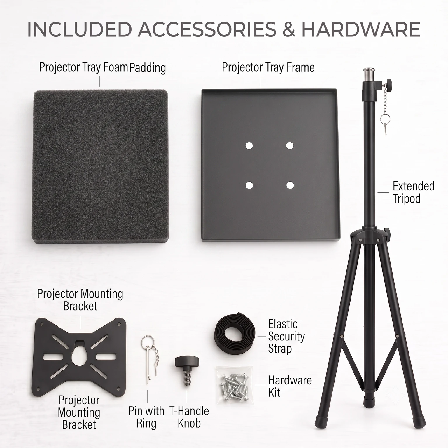 XElectron 5ft Tripod Adjustable Projector Stand with Tray for Office & Home alternate