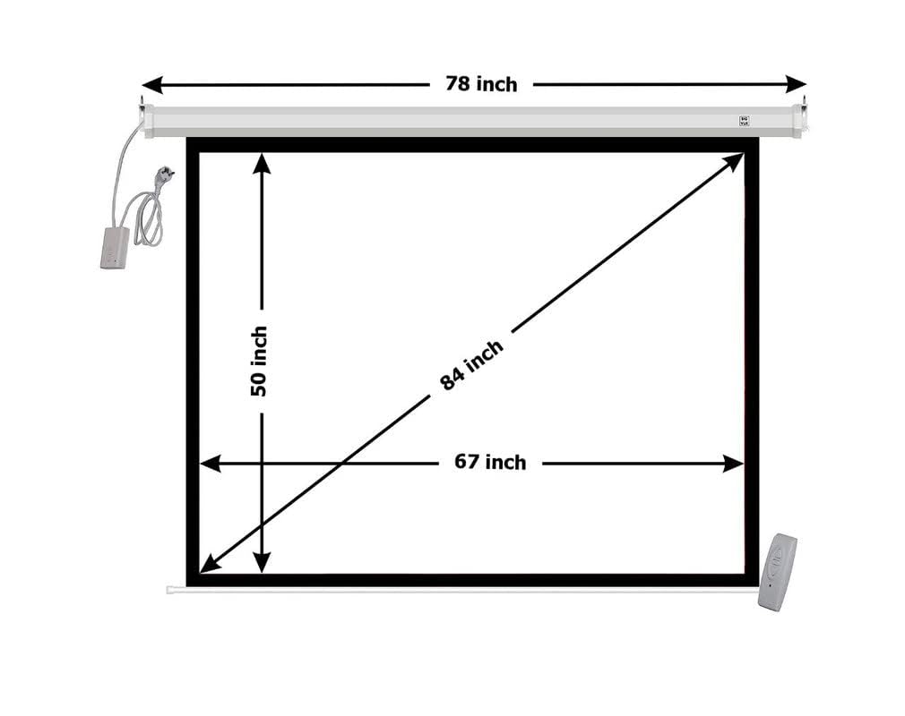 XElectron 150 Inches Motorized Projector Screen | Electric Projection Screen | Home Theatre Screen | with Remote Control (150 Inch, 16:9 Ratio) alternate